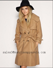 Women's jacket Classic Fashion long Double-breasted Trench Coat With Belt