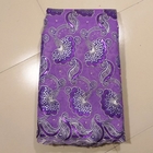 Lialic Purple Swiss Lace Fabric With Stones , Embroidered