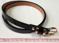 Skinny lady fashion pu zine alloy Cloth Belts For Women with Eco friendly gold buckle