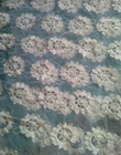 Pure Cotton organza embroidered flower Lace Fabric Garment Eco Friendly