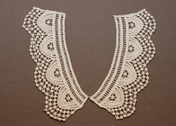 Personalized Lady Dresses Blouse ivory Peter Pan Embroidery Crochet Lace Collar Neckline