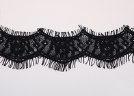 Custom Clothing Black Eyelash Wave Lace Trim Fabric for Women