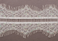 Women Custom Ivory Nylon Eyelash Scalloped Lace Trim Fabric