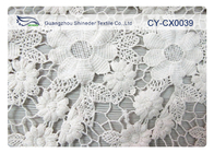 100% Nylon Jacquard Lace Fabric with White / Green / Blue Color CY-CX0039