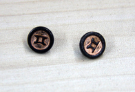 Reusable / Portable Custom Clothing Buttons Embossed Brass , Colorful