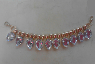 Fashion Clear rhinestone handmade necklace with glass bead SGS