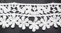 Nice Poly Milk and Decorative Lace Trim White with Regular Flowers Eco-Friendly