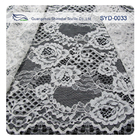 Black Dress Corded Chantilly Lace Fabric / Embroidered Lace Fabric