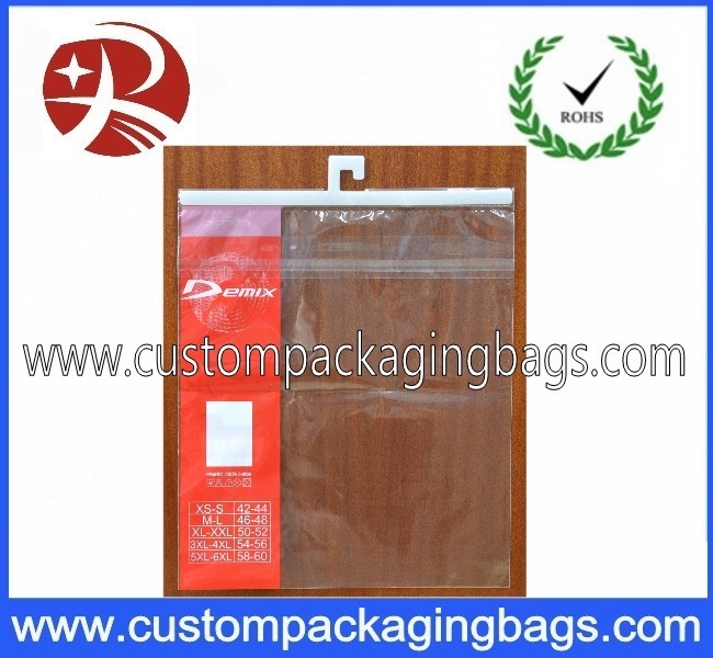 Garment OPP / CPP Plastic Hanger Bag With Seal Adhesive For Clothing