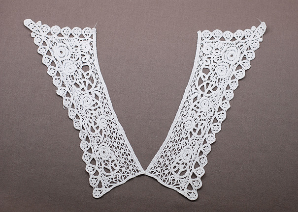 White Peter Pan Embroidery 100 Cotton Crochet Lace Collar for Apparels