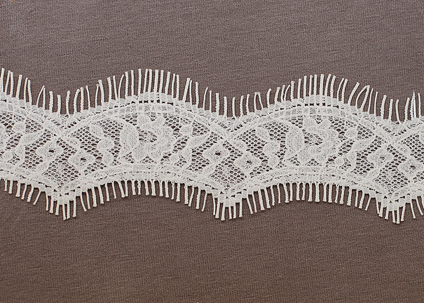 Customized OEM Crochet Ivory Cotton Wave Eyelash Lace Trim Fabric for Women