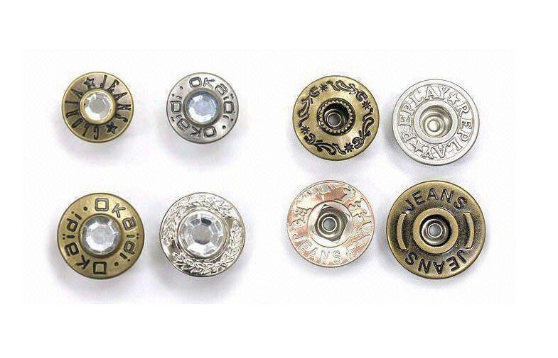 Custom Made Metal Washable Snap Buttons For Clothing Round Shape