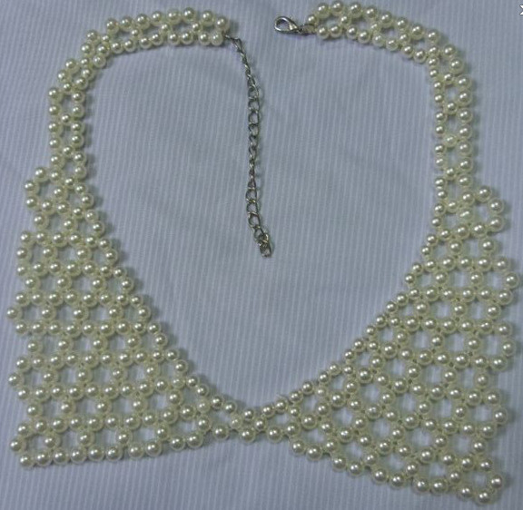 Manual neckline Champagne Pearls Embellished Removable Fake Beading Collar