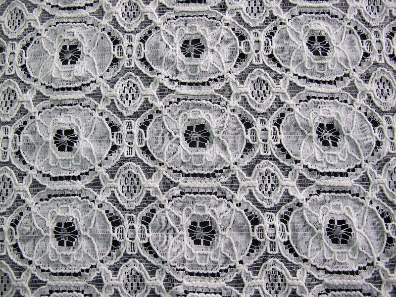 Shrink-Resistant Cotton Nylon Lace Fabric , Geometric Flower Fabric CY-LW0154