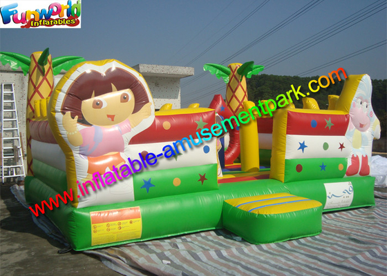 Customized Inflatable Dora Bounce Jumping House With Obstacle Inside