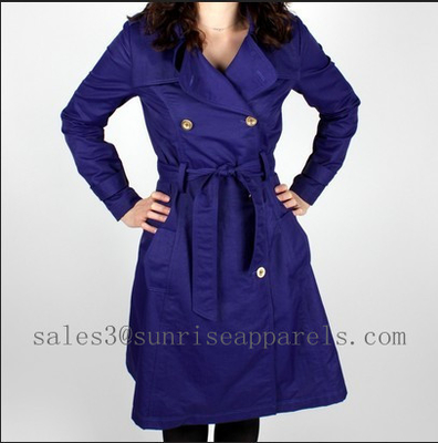 Women's jacket Classic Fashion long Double-breasted Trench Coat With Belt