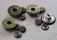 Brass Matt / Aluminium Custom Clothing Buttons Round For Jeans