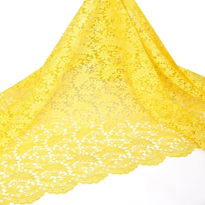 F50264 customizable 51-52&quot; polyester dress making guipure embroidered lace fabric for sale