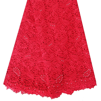 F50264 customizable 51-52&quot; polyester dress making guipure embroidered lace fabric for sale