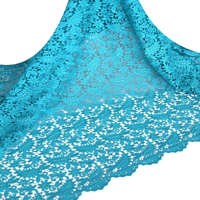 F50264 customizable 51-52&quot; polyester dress making guipure embroidered lace fabric for sale