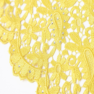 F50264 customizable 51-52&quot; polyester dress making guipure embroidered lace fabric for sale