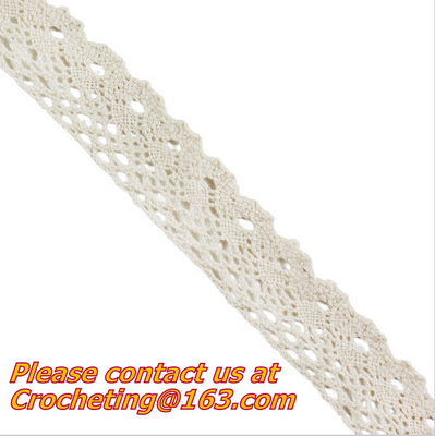 exquisite elastic stretch Crochet Lace trim handmade 7cm Cotton Lace