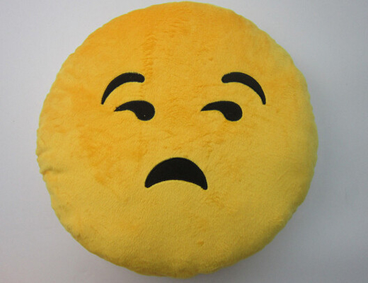 Emoji Emoticon Yellow Round Cushions And Pillows Stuffed Plush Toy