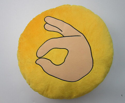 Emoji Emoticon Yellow Round Cushions And Pillows Stuffed Plush Toy