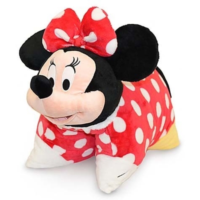 Red Lovely Disney Minnie Mouse Toddler Pillow With Plush Minnie Head