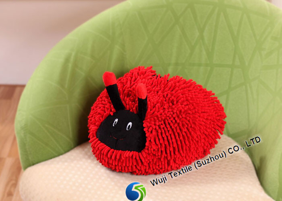 Cute Cartoon Chenille Microfiber Pillow , Red Pink Sofa Cushion for Rest