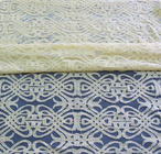 Voile Yellow Cotton Nylon Lace Fabric Eco-friendly Dyeing For Curtain Decoration CY-DK0035