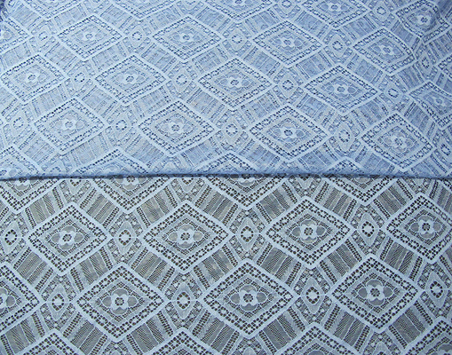 Geometric Royal Blue Cotton Nylon Lace Fabric Mesh For Nightwear SYD-0004