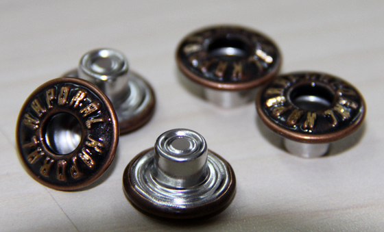 Nickle Free Custom Clothing Buttons Plated With Embossed Logo