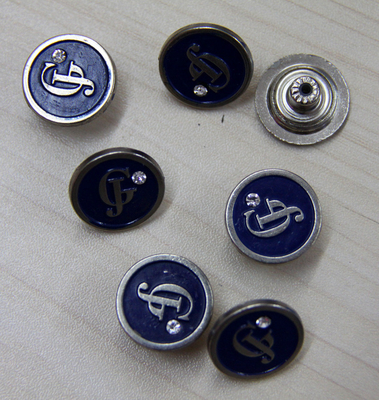 Engraved / Diamond Custom Clothing Buttons Zinc Alloy , Sewing