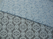 Royal Blue Cotton Nylon Lace Fabric Snowflake Design Dress Material