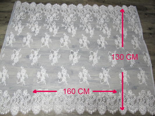 100% Nylon Eyelash Lace Trim With 130cm Width & 160cm Length CY-HB0458
