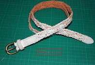White and Coffee Cloth Belts For Women bronze buckle , length in 100cm - 135cm