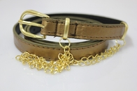 Tan Navy Leopard Cloth PU Belts , sewing belts gold Chain For girls
