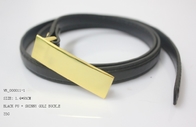 Black PU cloth belt for women / 1.4cm ladies waist belt , shinny gold nickle Buckle