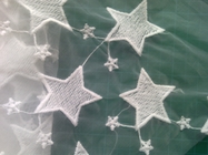 Pentagram Qmilch organza embroidered Lace Fabric , star lace fabric