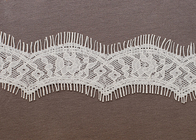 Customized OEM Crochet Ivory Cotton Wave Eyelash Lace Trim Fabric for Women