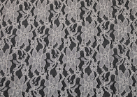 Wide White Jacquard Nylon Spandex Embroidered Lace Trim Fabric