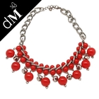 Red exquisite craftsmanship beaded handcrafted necklaces for women (JNL0136)