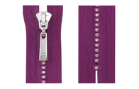 Fashion Auto Lock # 8 Crystal Diamond Zippers For Apparel / Home Textile