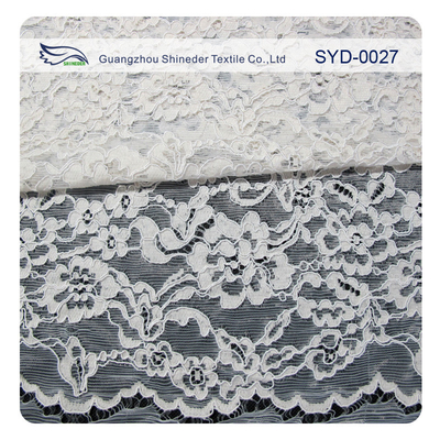 Silver Fashion Swiss Corded Jacquard Lace Fabric Brides Dresses