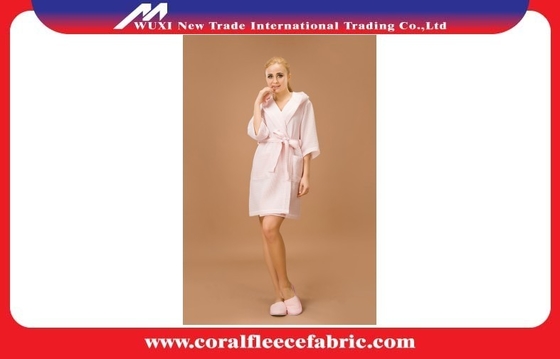 Blue  / White / Peach Beige Luxury Bathrobes for Women , Hooded Waffle Sleepwear