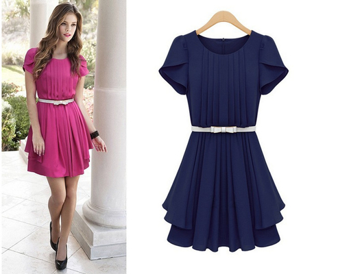 Adults Womens Casual Clothing Sleeveless Summer Modest Dresses With Belt