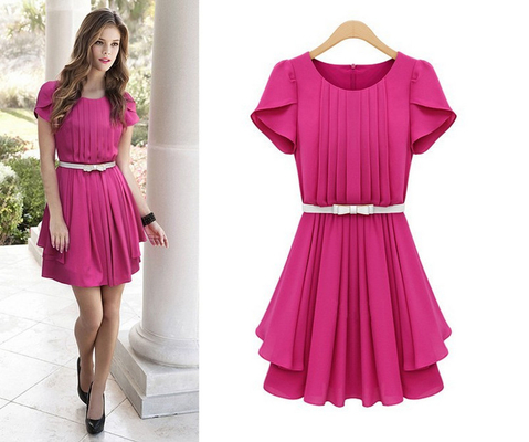Adults Womens Casual Clothing Sleeveless Summer Modest Dresses With Belt