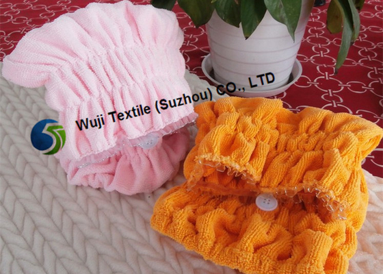37*16cm Customized Printing and Embroidery Hair Drying Turban with Lace