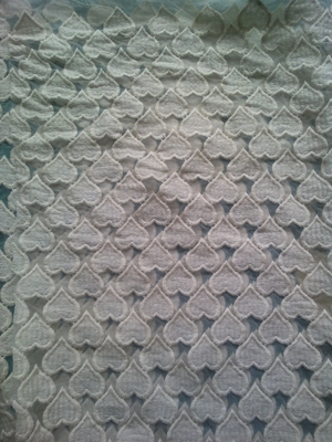 Water Soluble embroidered organza Lace Fabric width 125cm with heart pattern